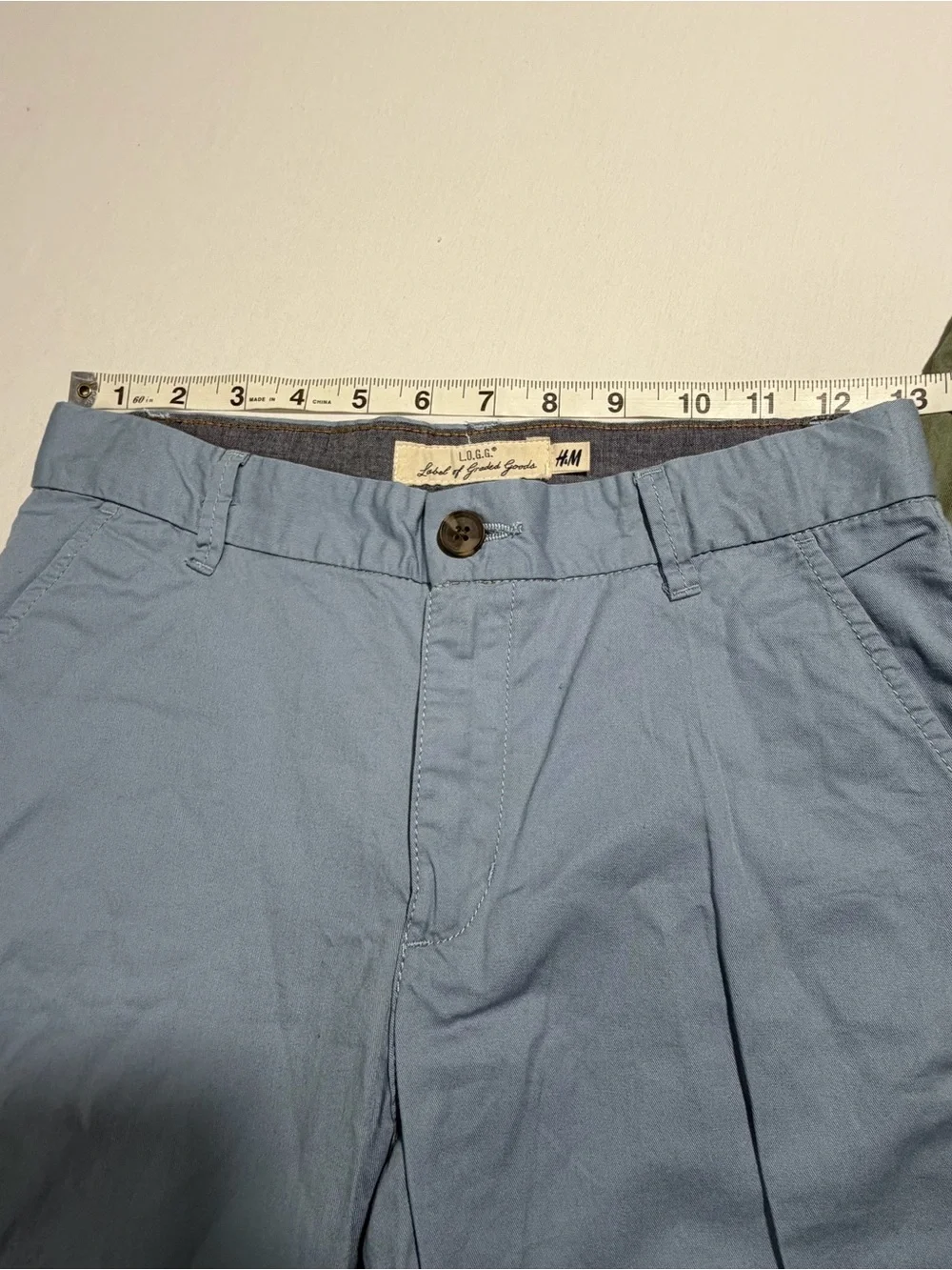 Light Blue & Olive Green Slim Chino Pants - Pair